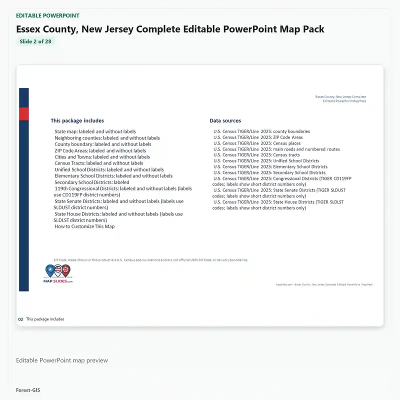Essex County, New Jersey Editable Map Pack - Image 3