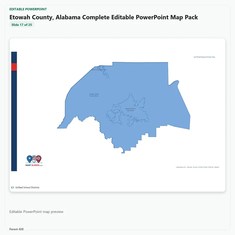 Etowah County, Alabama Editable Map Pack - Image 5