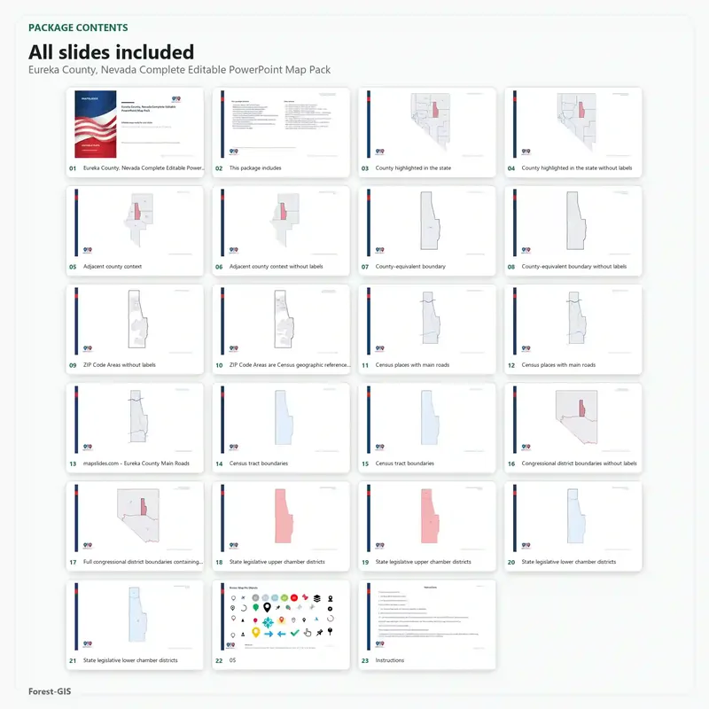 Eureka County, Nevada Editable Map Pack - Image 2