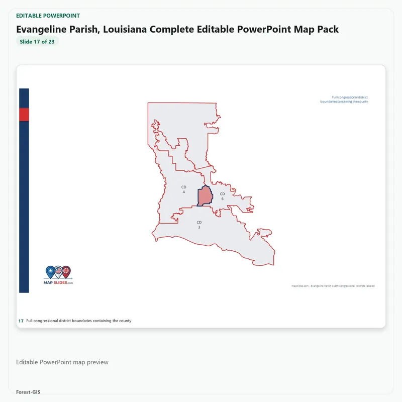 Evangeline Parish, Louisiana Editable Map Pack - Image 5