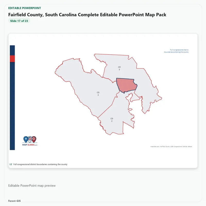Fairfield County, South Carolina Editable Map Pack - Image 5