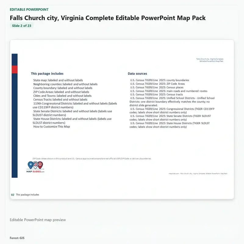 Falls Church city, Virginia Editable Map Pack - Image 3