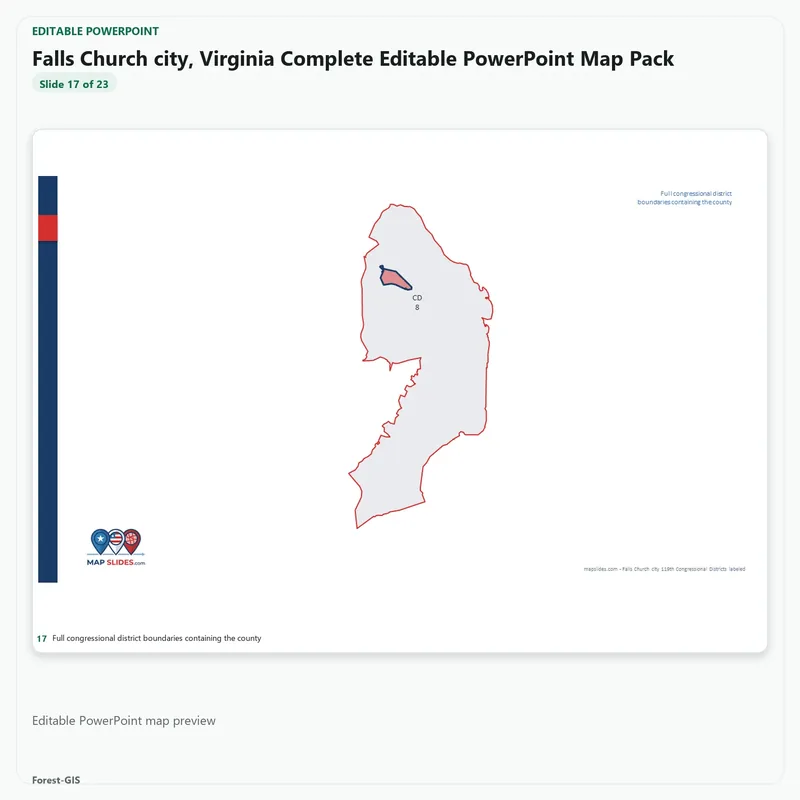 Falls Church city, Virginia Editable Map Pack - Image 5