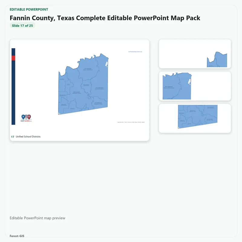 Fannin County, Texas Editable Map Pack - Image 5