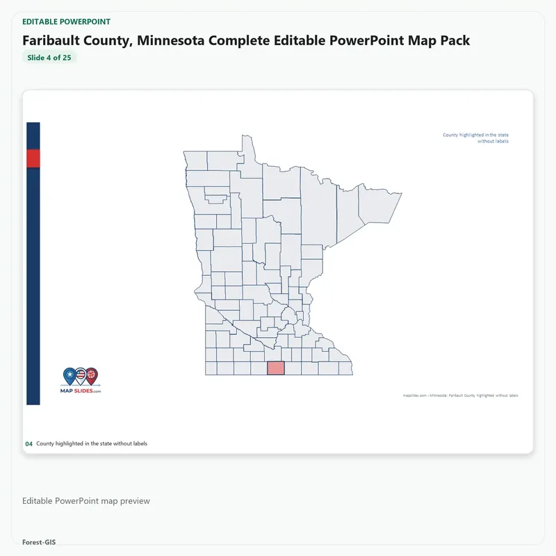 Faribault County, Minnesota Editable Map Pack - Image 4