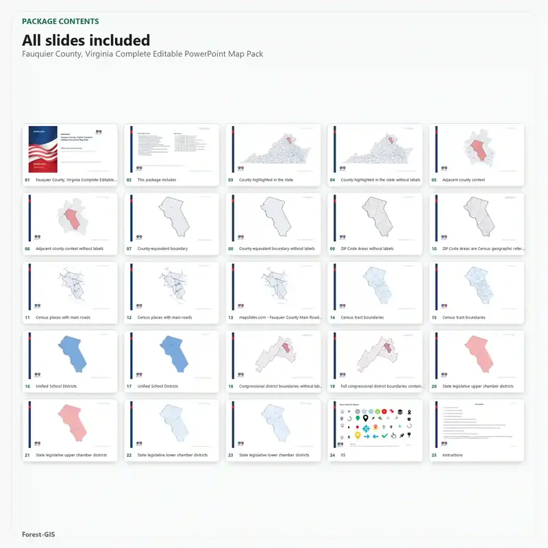 Fauquier County, Virginia Editable Map Pack - Image 2