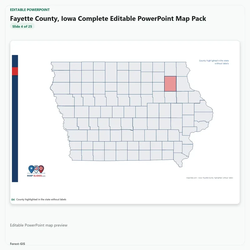 Fayette County, Iowa Editable Map Pack - Image 4