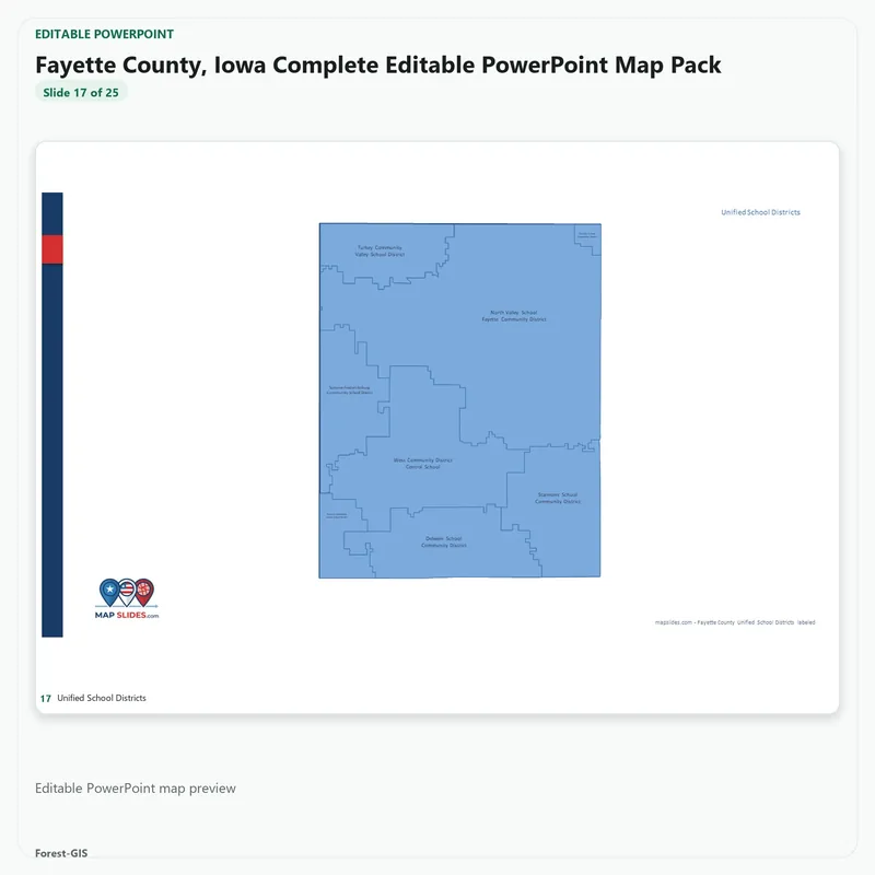 Fayette County, Iowa Editable Map Pack - Image 5