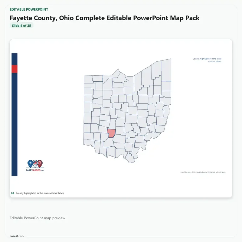 Fayette County, Ohio Editable Map Pack - Image 4