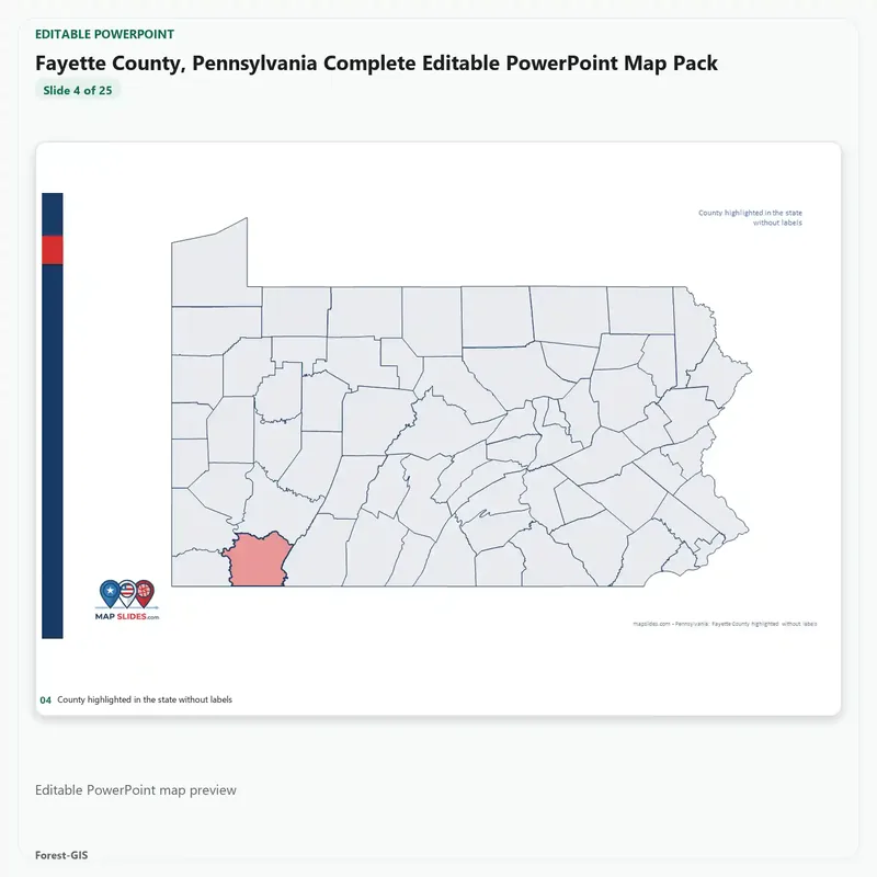 Fayette County, Pennsylvania Editable Map Pack - Image 4
