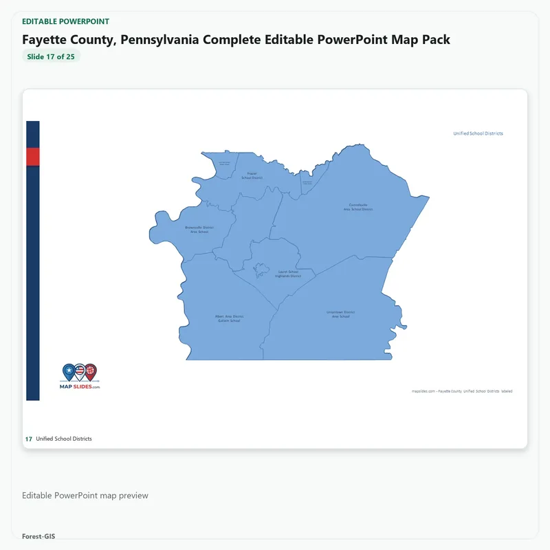 Fayette County, Pennsylvania Editable Map Pack - Image 5