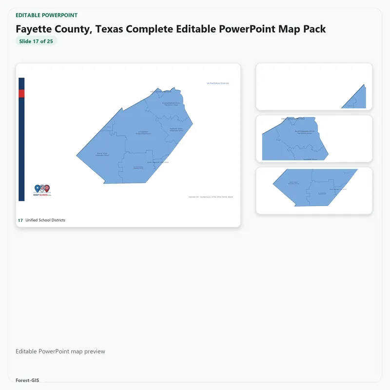 Fayette County, Texas Editable Map Pack - Image 5