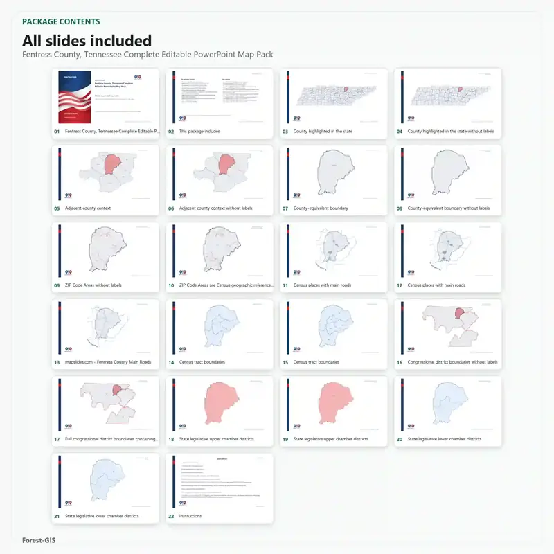 Fentress County, Tennessee Editable Map Pack - Image 2