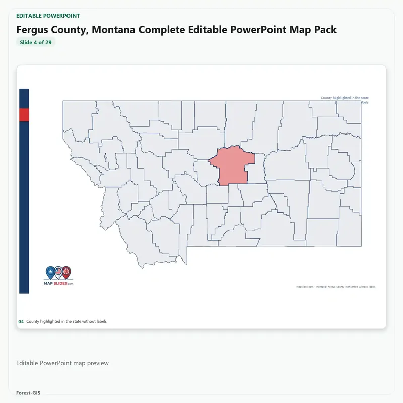Fergus County, Montana Editable Map Pack - Image 4