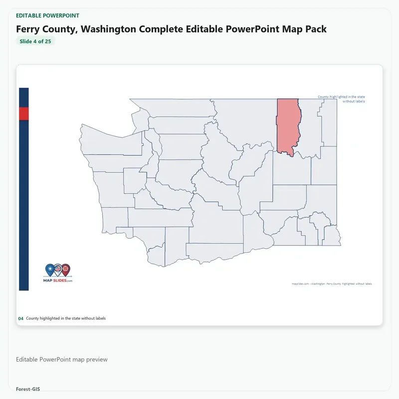 Ferry County, Washington Editable Map Pack - Image 4
