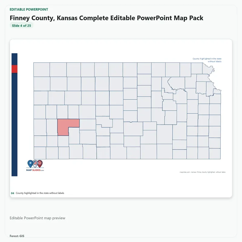 Finney County, Kansas Editable Map Pack - Image 4