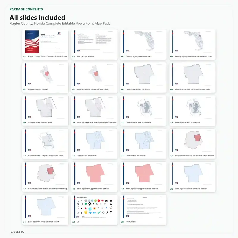 Flagler County, Florida Editable Map Pack - Image 2