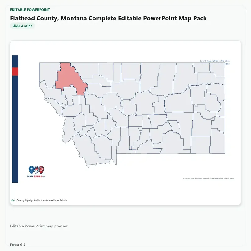 Flathead County, Montana Editable Map Pack - Image 4
