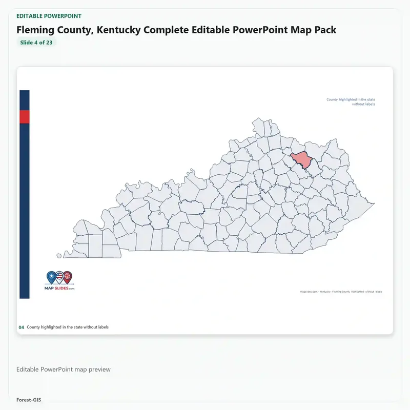 Fleming County, Kentucky Editable Map Pack - Image 4
