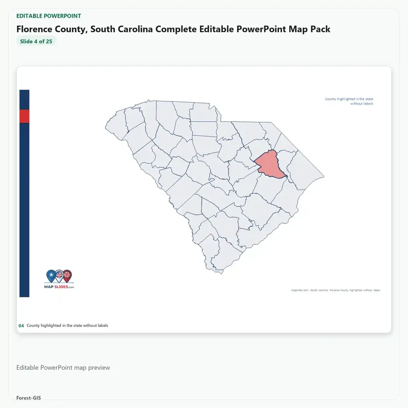 Florence County, South Carolina Editable Map Pack - Image 4