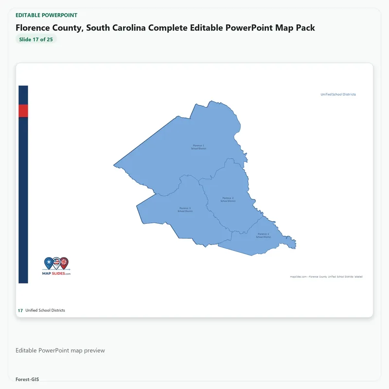 Florence County, South Carolina Editable Map Pack - Image 5