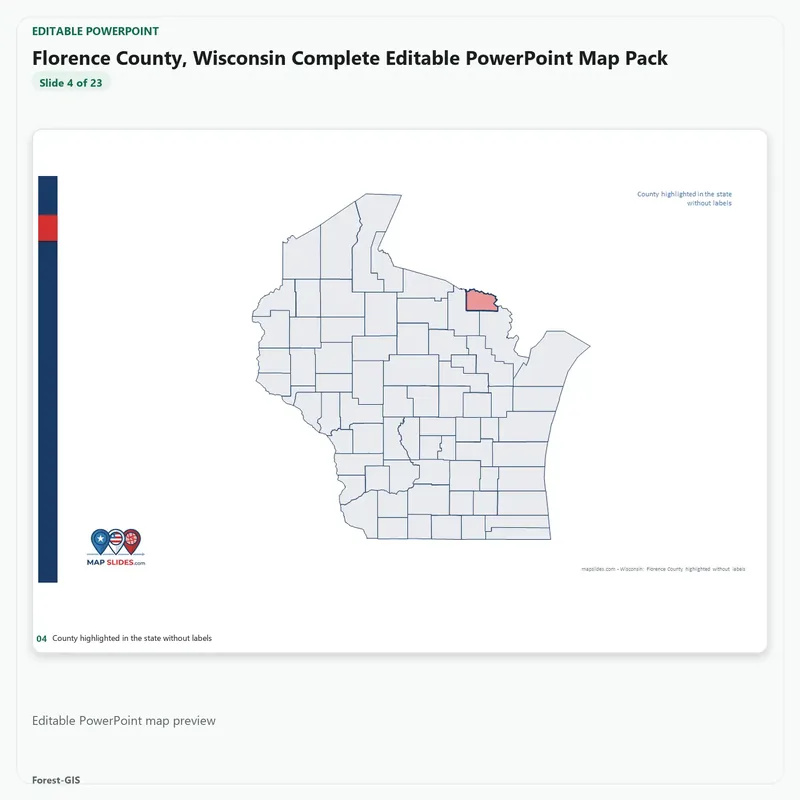 Florence County, Wisconsin Editable Map Pack - Image 4