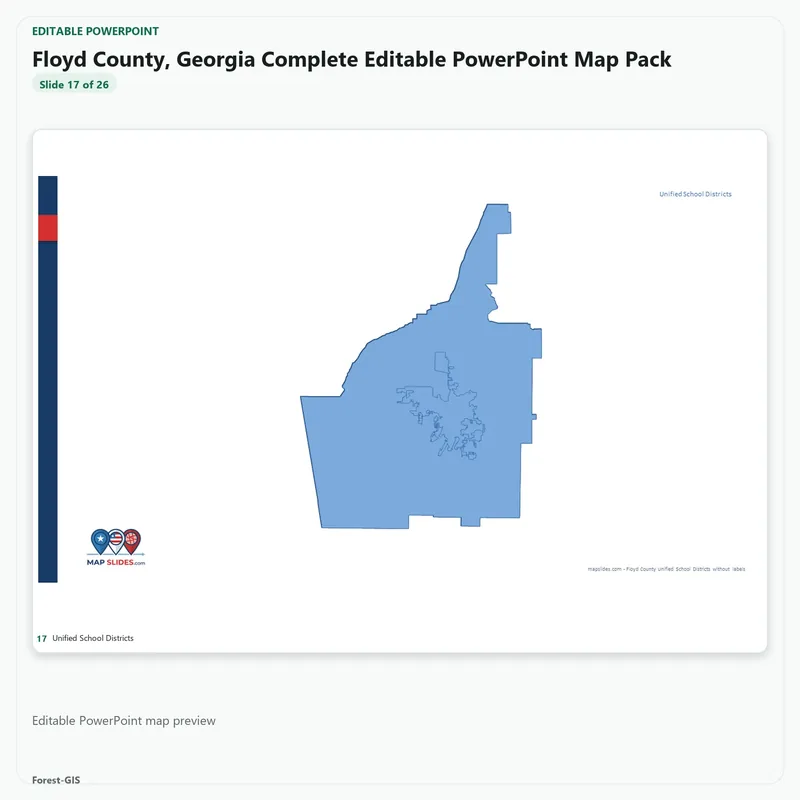 Floyd County, Georgia Editable Map Pack - Image 5
