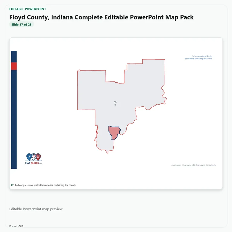Floyd County, Indiana Editable Map Pack - Image 5
