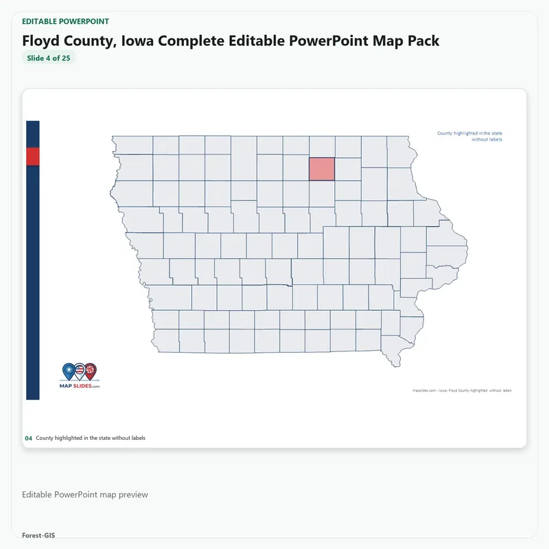 Floyd County, Iowa Editable Map Pack - Image 4