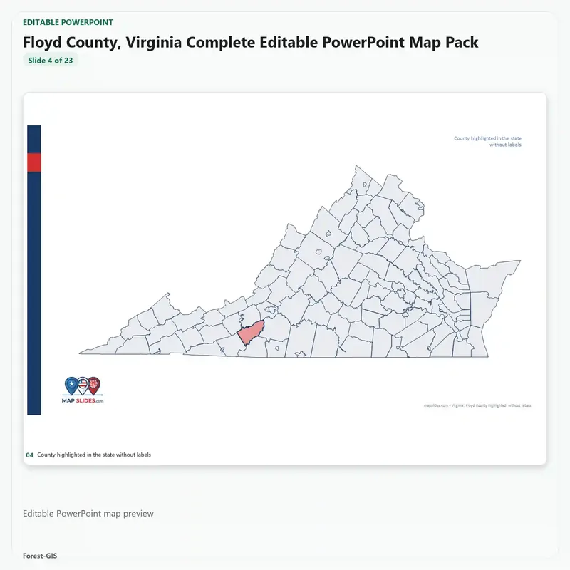 Floyd County, Virginia Editable Map Pack - Image 4