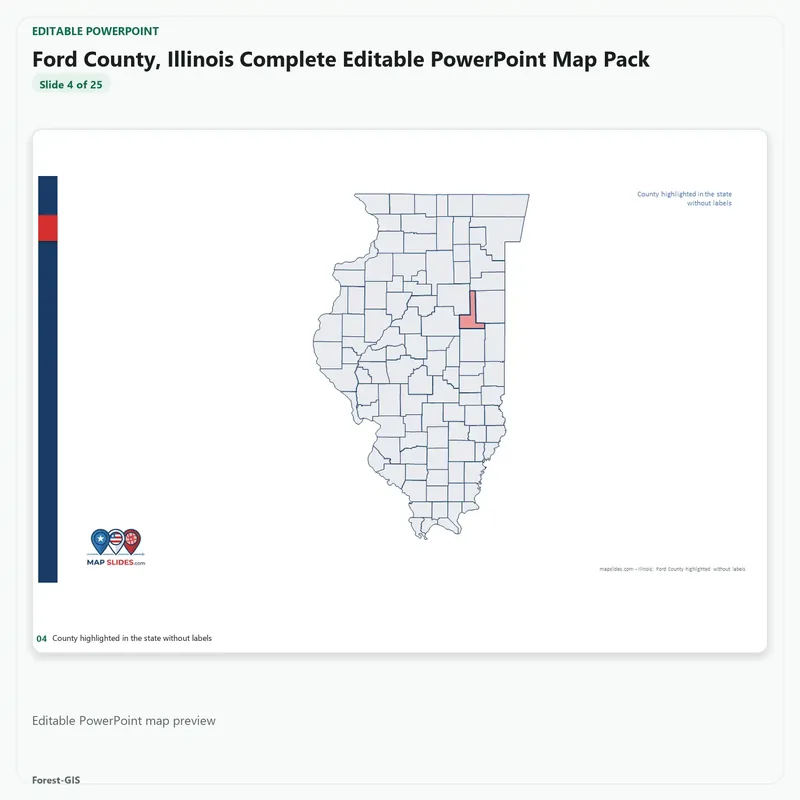 Ford County, Illinois Editable Map Pack - Image 4