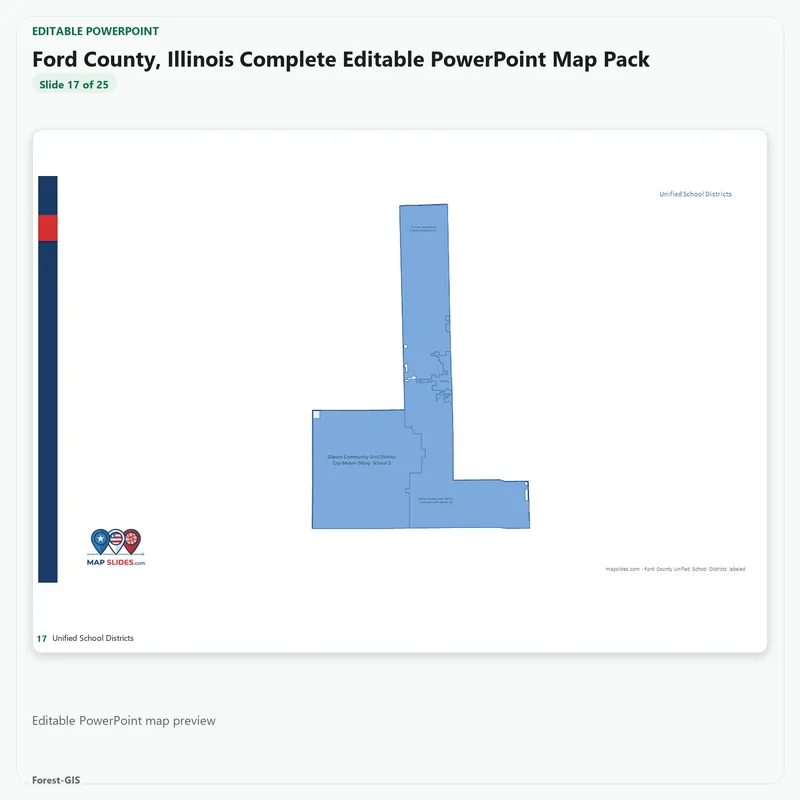 Ford County, Illinois Editable Map Pack - Image 5