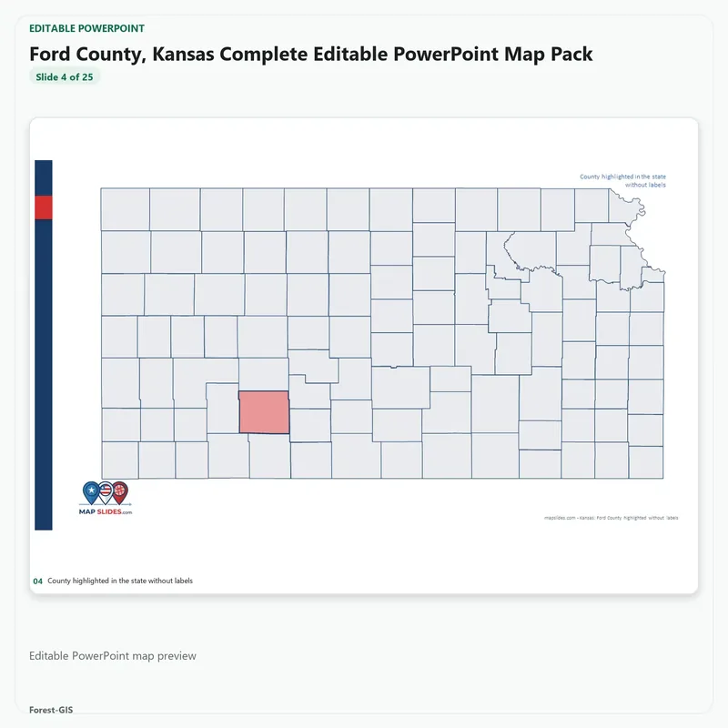 Ford County, Kansas Editable Map Pack - Image 4
