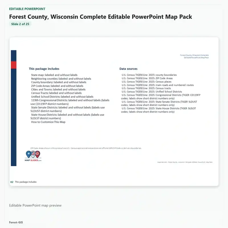 Forest County, Wisconsin Editable Map Pack - Image 3