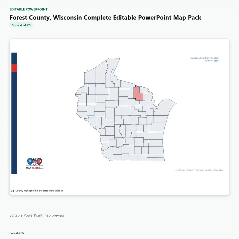 Forest County, Wisconsin Editable Map Pack - Image 4