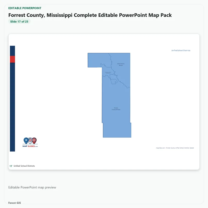 Forrest County, Mississippi Editable Map Pack - Image 5