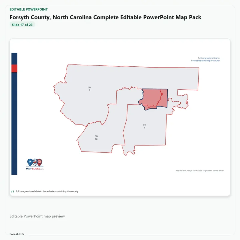 Forsyth County, North Carolina Editable Map Pack - Image 5