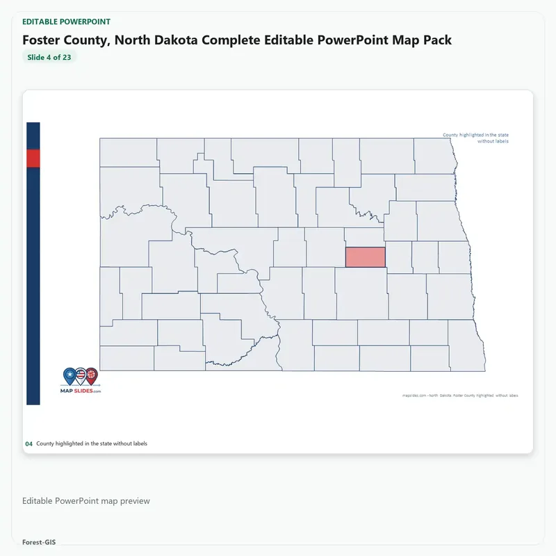 Foster County, North Dakota Editable Map Pack - Image 4