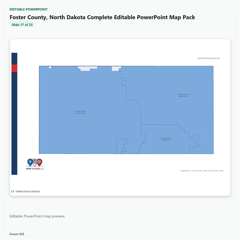 Foster County, North Dakota Editable Map Pack - Image 5