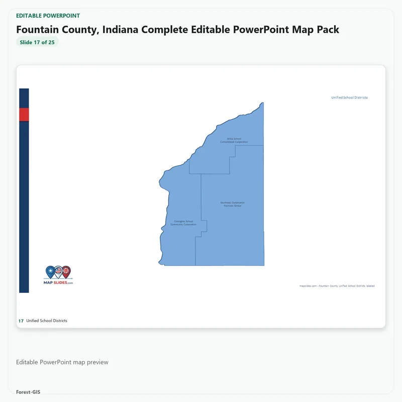 Fountain County, Indiana Editable Map Pack - Image 5