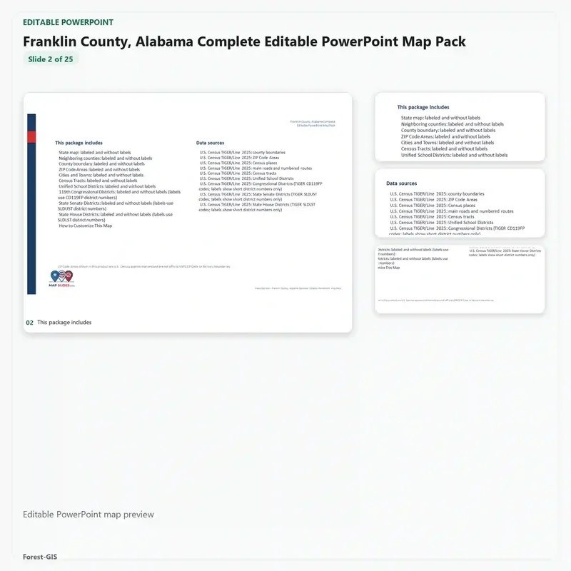 Franklin County, Alabama Editable Map Pack - Image 3