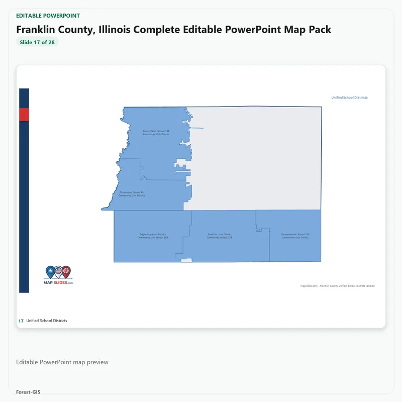 Franklin County, Illinois Editable Map Pack - Image 5