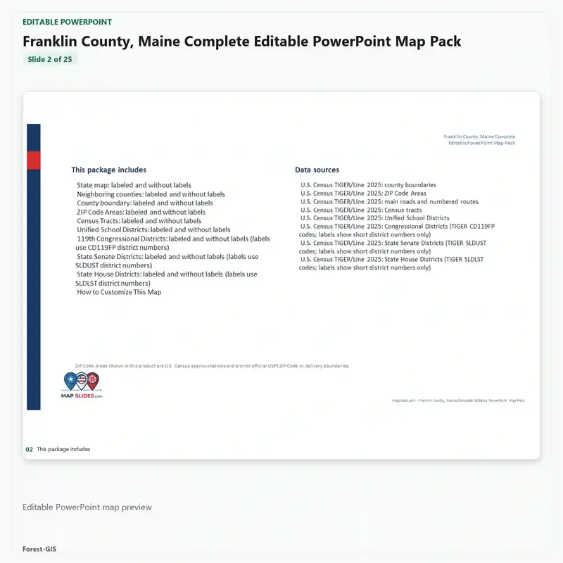 Franklin County, Maine Editable Map Pack - Image 3