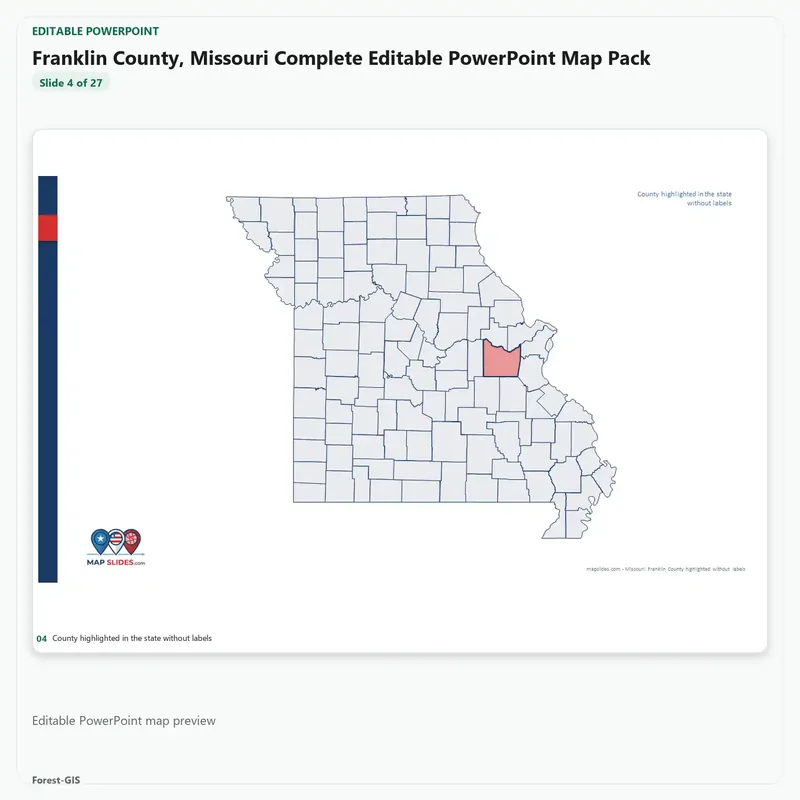 Franklin County, Missouri Editable Map Pack - Image 4