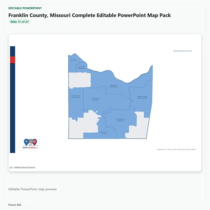 Franklin County, Missouri Editable Map Pack - Image 5
