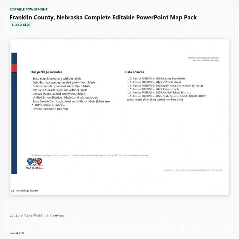 Franklin County, Nebraska Editable Map Pack - Image 3
