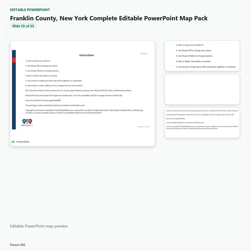 Franklin County, New York Editable Map Pack - Image 5