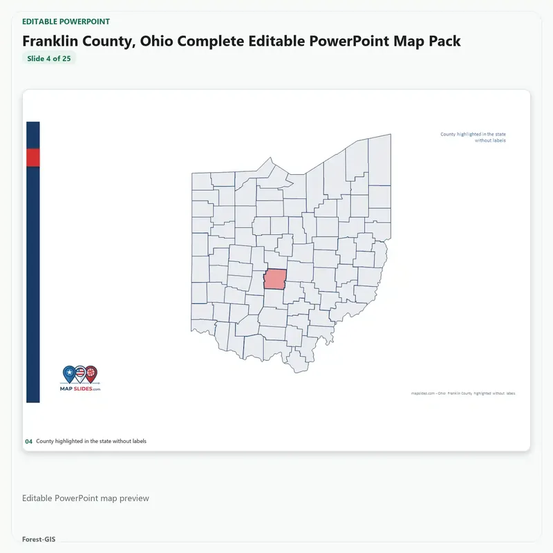 Franklin County, Ohio Editable Map Pack - Image 4