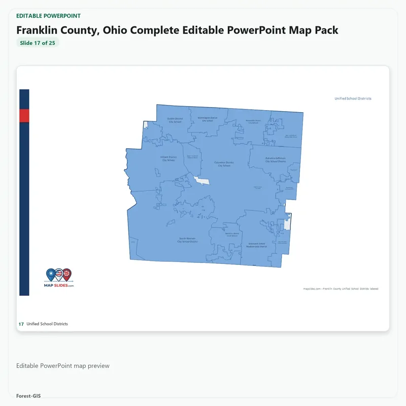 Franklin County, Ohio Editable Map Pack - Image 5