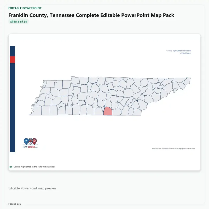 Franklin County, Tennessee Editable Map Pack - Image 4